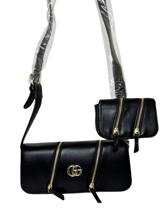 Damen Handtasche trendig & elegant in der Farbe Schwarz