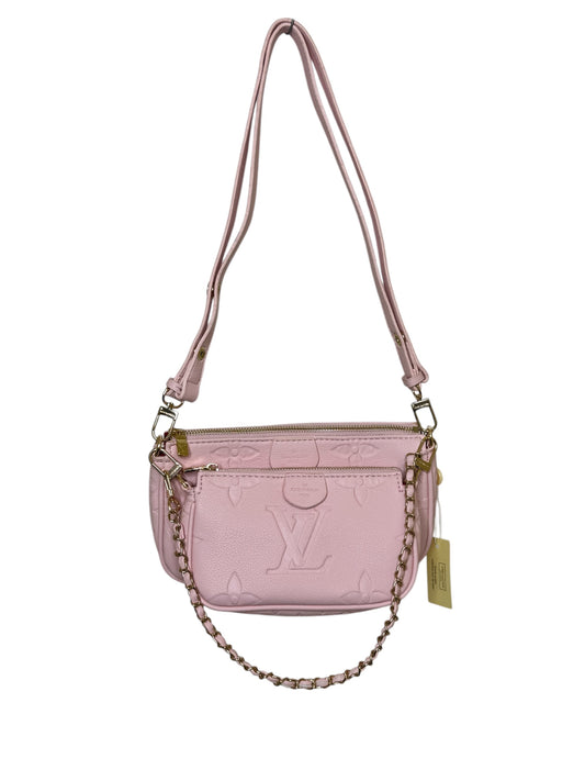 Crossbody Bag. Set 2.-Teilig Damen Umhängetasche in der Farbe Rosa