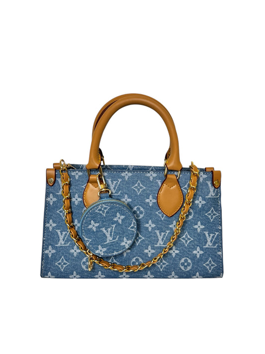 Damen Handtasche trendig & elegant in der Farbe Blau/Braun