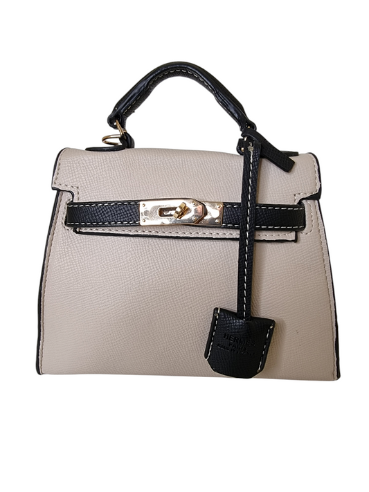 Damen Handtasche trendig & elegant in der Farbe Beige/Schwarz