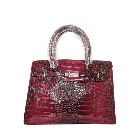 Damen Handtasche trendig & elegant in der Farbe Bordo Lack