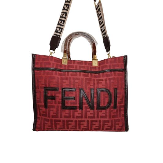 Damen Handtasche trendig & elegant in der Farbe Braun/Rot